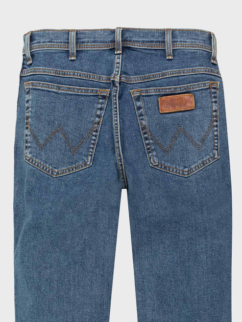 Men's Wrangler Texas Authentic Stretch Blue Denim Jeans Back