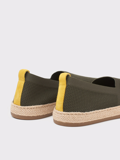 Men's Green Knitted Geox Espadrilles Suede Detail