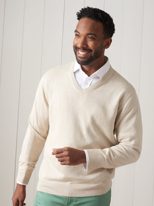 Stone Cotton & Linen Jumper | Peter Christian