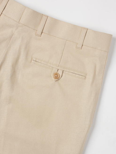 Stone White Pleated Chino Trousers  Peter Christian