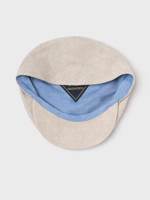 Men's Stone Irish Linen Flat Cap