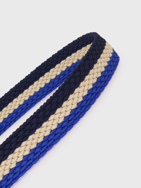 Men's Blue Stripe Woven Elastic Belt Detail