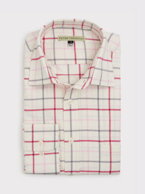 Pink & Grey Big Check Tattersall Shirt Folded