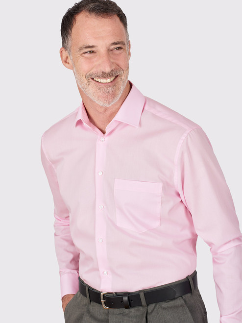 Men's Seidensticker Pink Long Sleeve Non-Iron Shirt