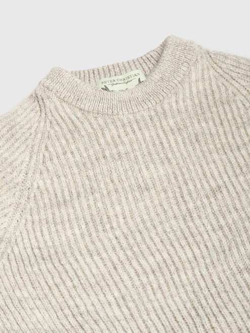 Fisherman ribbed jumper stone collar