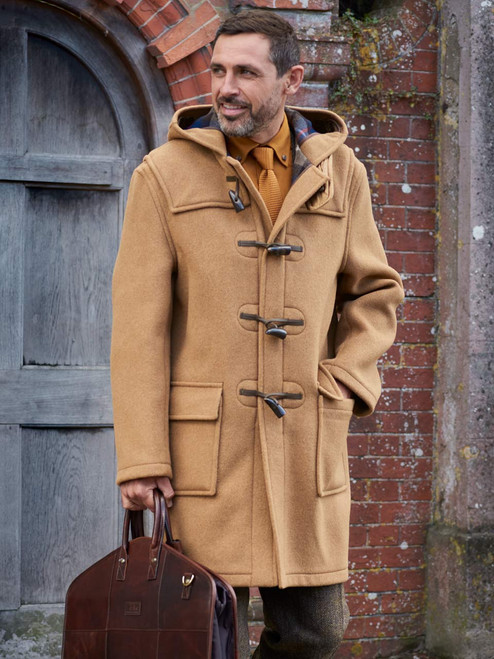 Camel Duffle Coat Model