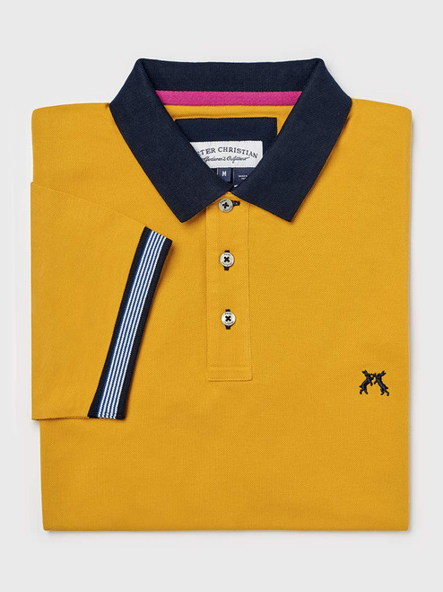 Men's Yellow Gold Piqué Cotton Polo Shirt