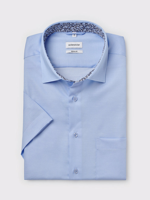Men's Pale Blue Seidensticker Short Sleeve Shirt