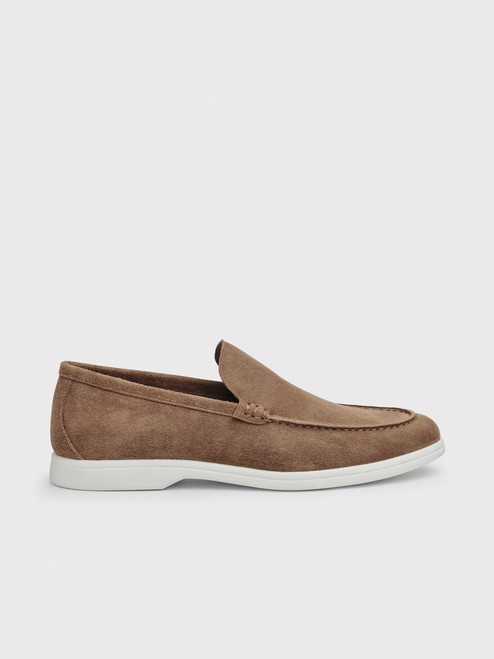 Men's Brown Casual Suede Loafers Side