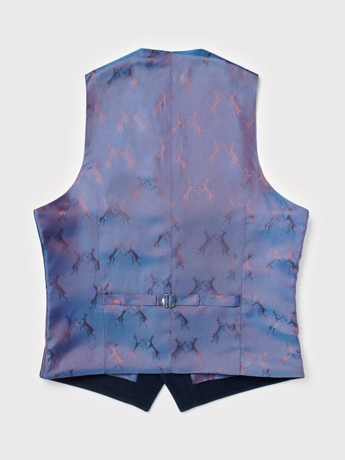 Moleskin Waistcoat Navy Back