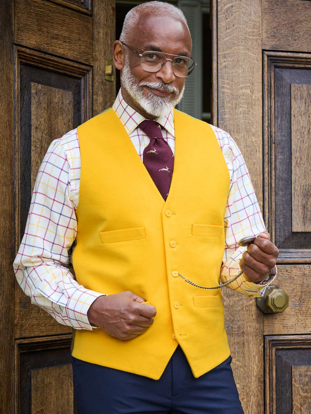 Men s Yellow Moleskin Waistcoat Peter Christian men-s-yellow-moleskin-waistcoat-peter-christian