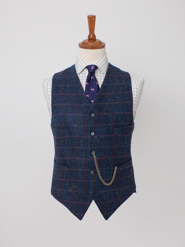 Slate Blue Harris Tweed® Waistcoat | Peter Christian