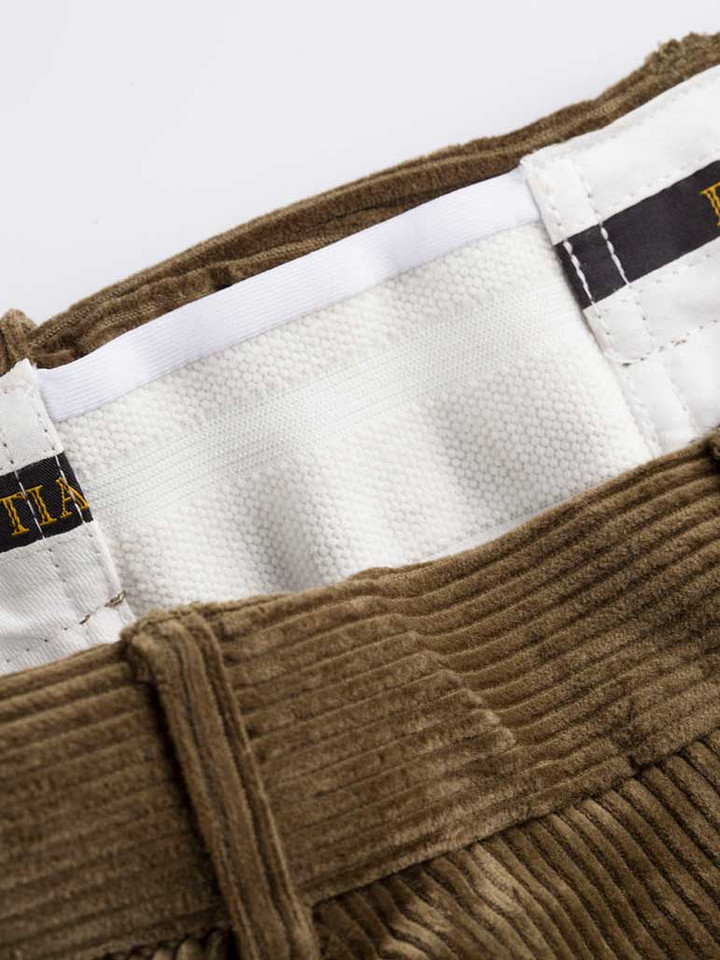 Men's Moss Green Corduroy Trousers Expanding Waistband