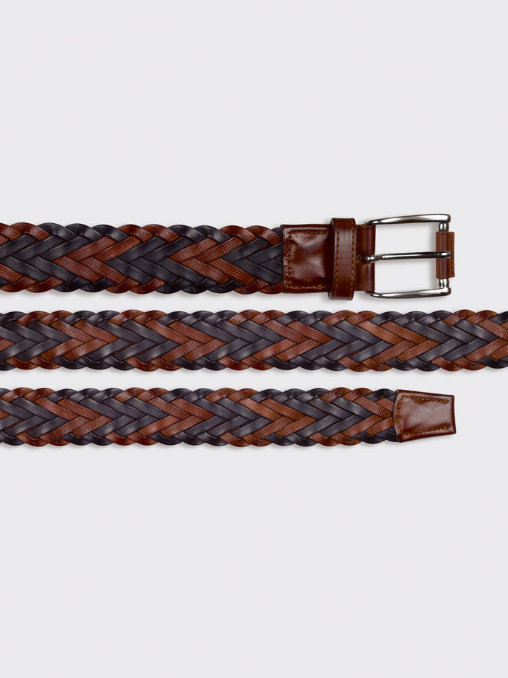 Mens Men's Cadiz Leather Braided Belt