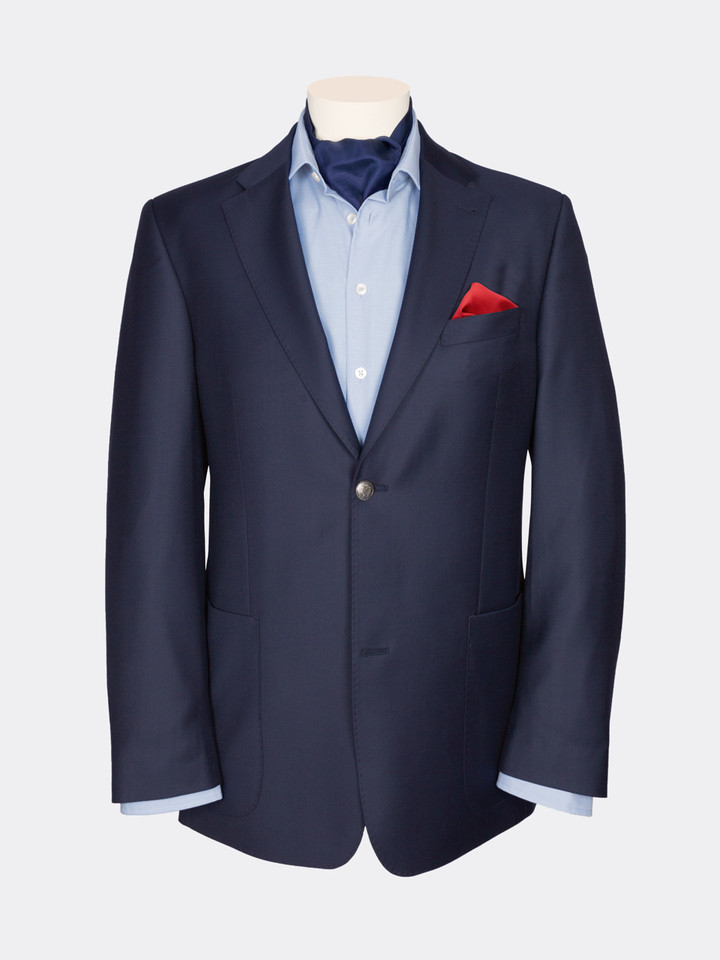 Men's Luxury Navy Blue Wool Blazer