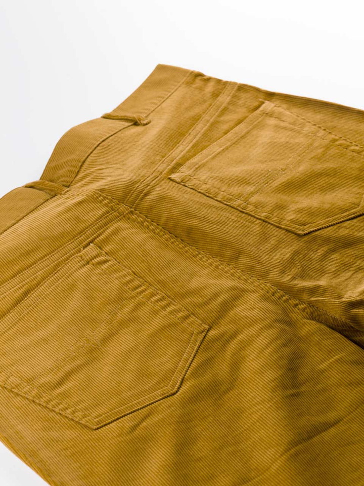 Men's Gold Yellow Corduroy Jeans Back Pockets