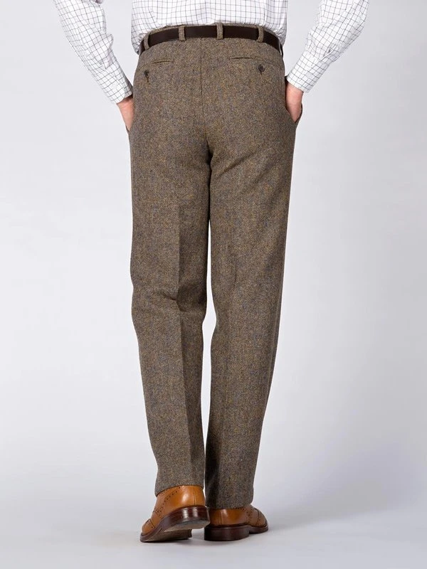 Rear Image of Lichen Green Harris Tweed Trousers