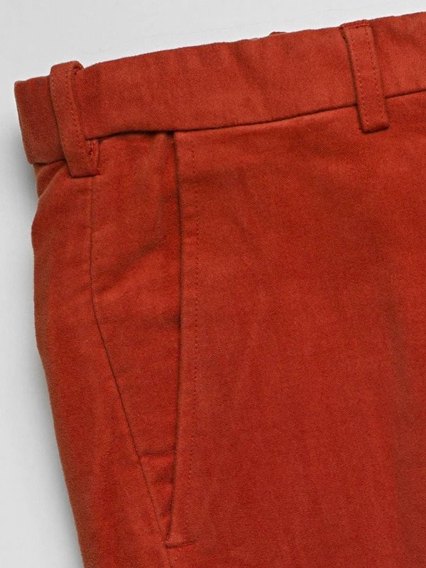Men's Fox Red Moleskin Trousers Fabric