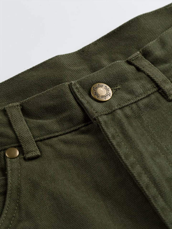 Men's Pine Green Drill Jeans Front