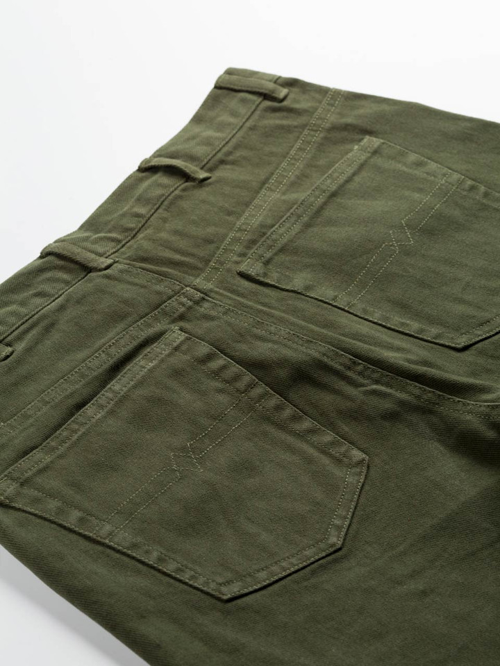 Men's Pine Green Drill Jeans Back