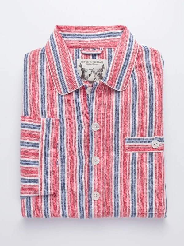 Men's Red Cotton Traditional Nightshirt
