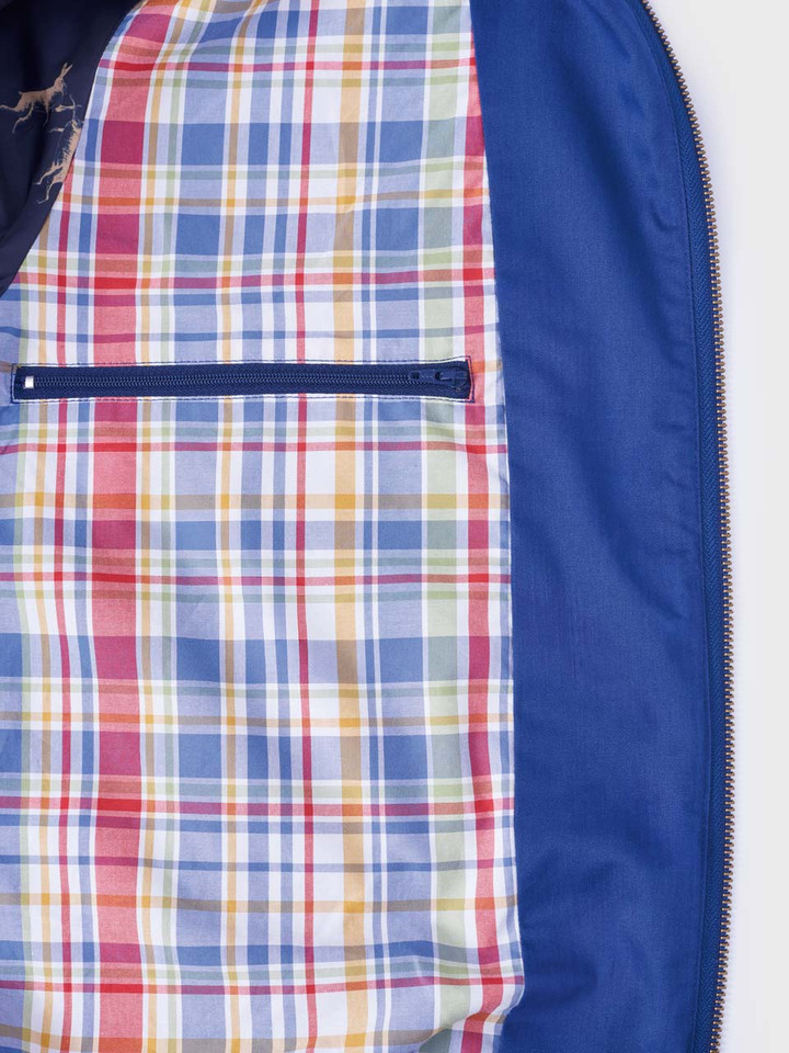 Men's Navy Blue Harrington Jacket Lining Detail