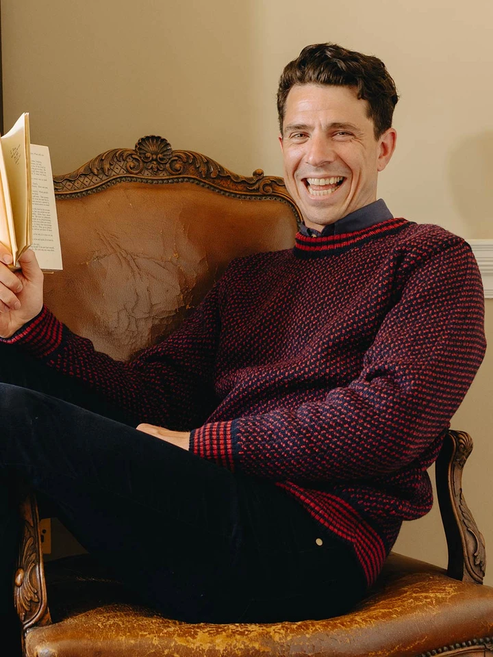 Red Norwegian Jumper On Model