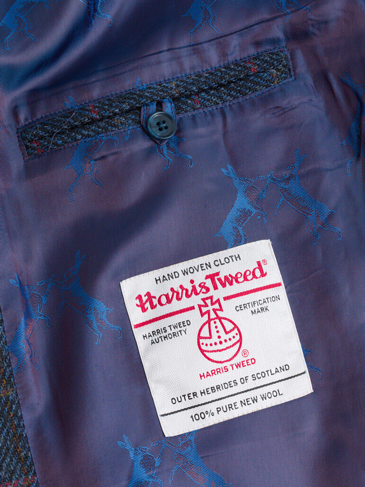 Harris Tweed Orb on Navy Harris Tweed® Harrington Jacket