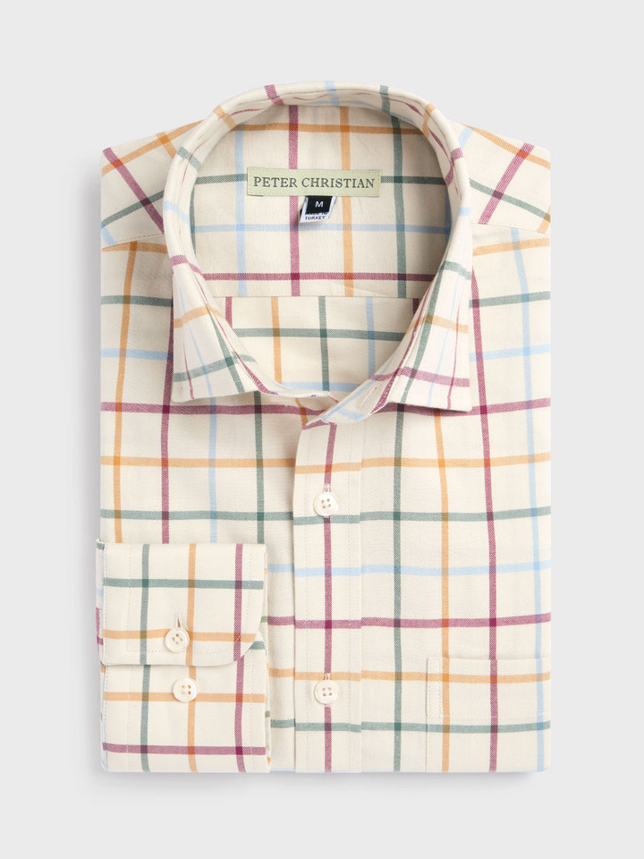 Burgundy Big Check Tattersall Shirt