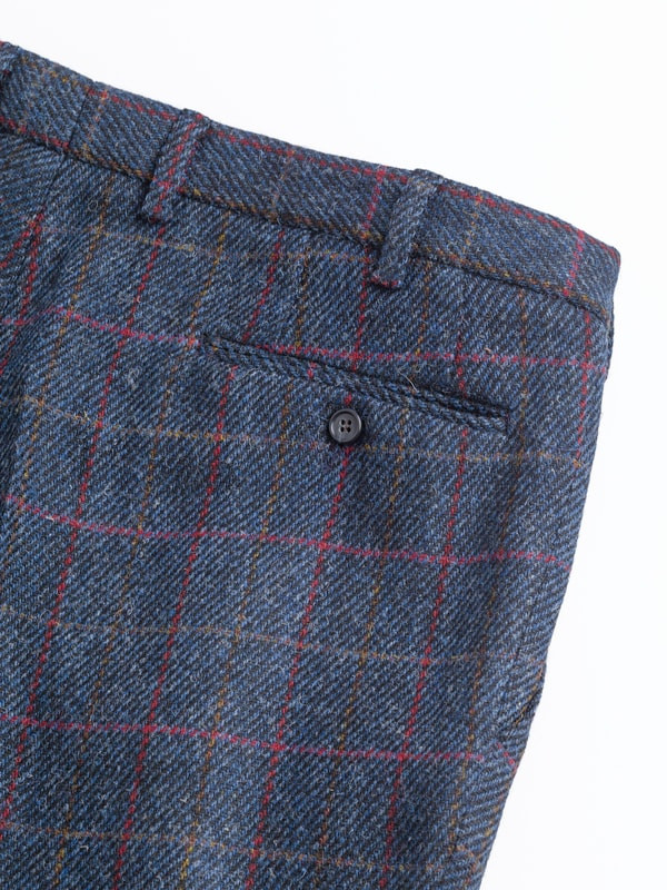 Close Up of Slate Blue Harris Tweed® Trousers Fabric