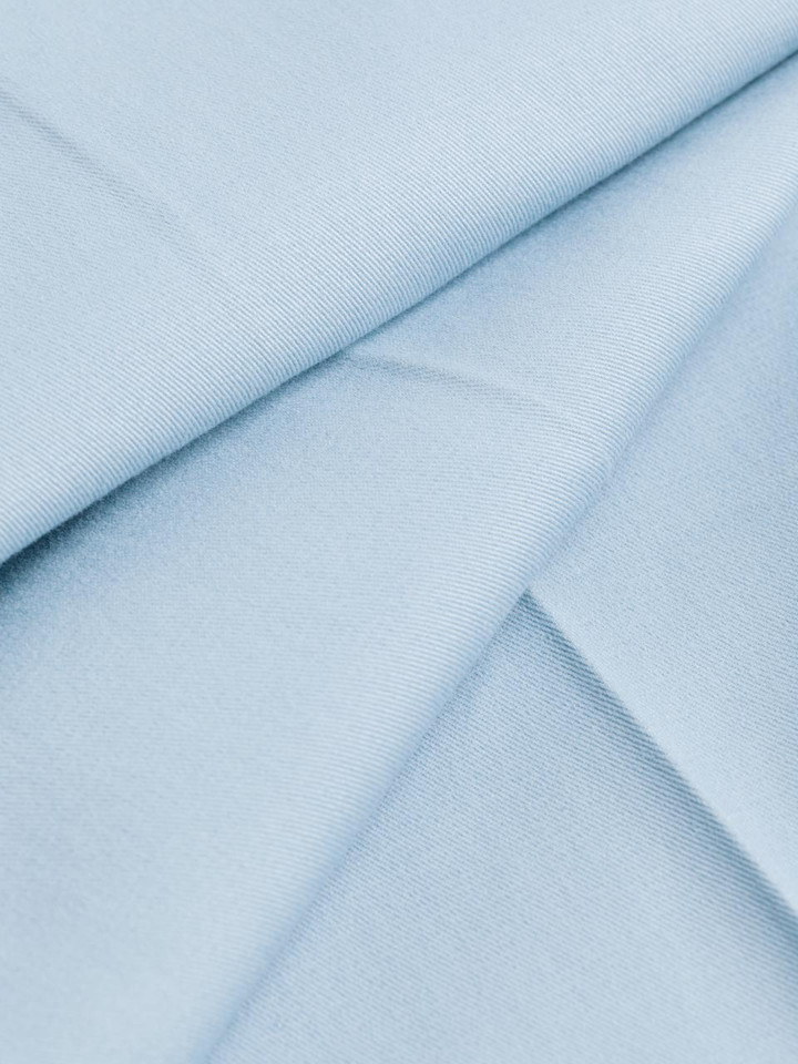 Mens Sky Blue Flat Front Chino Trousers Fabric Closeup