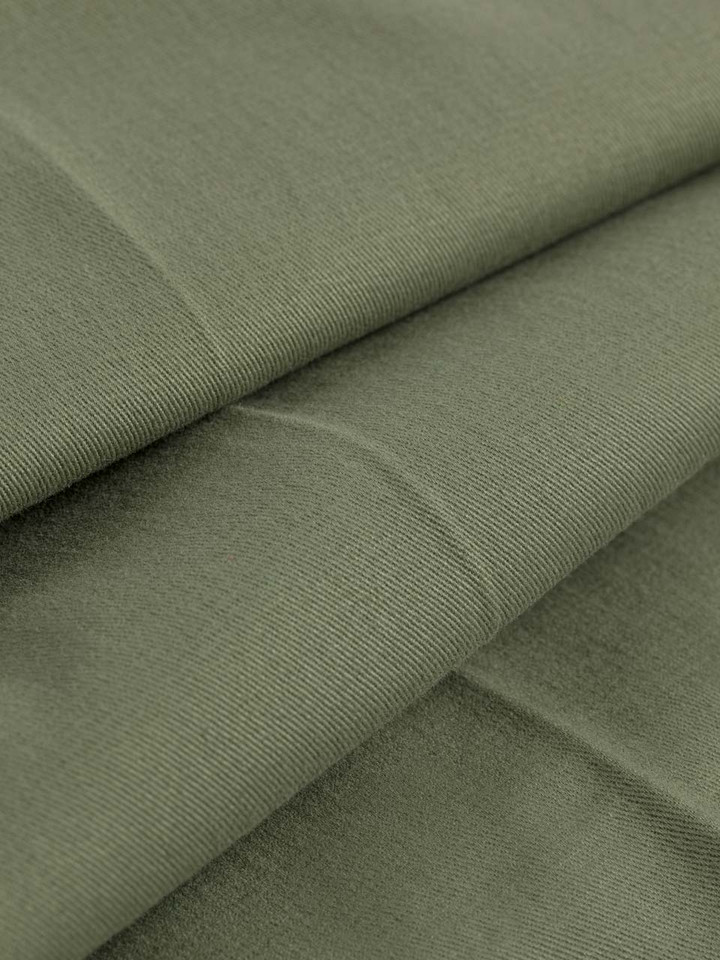 Mens Green Cotton Pleated Shorts Fabric Swatch