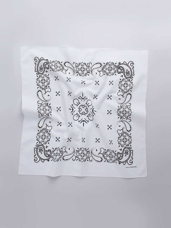 White Paisley Cotton Neckerchief