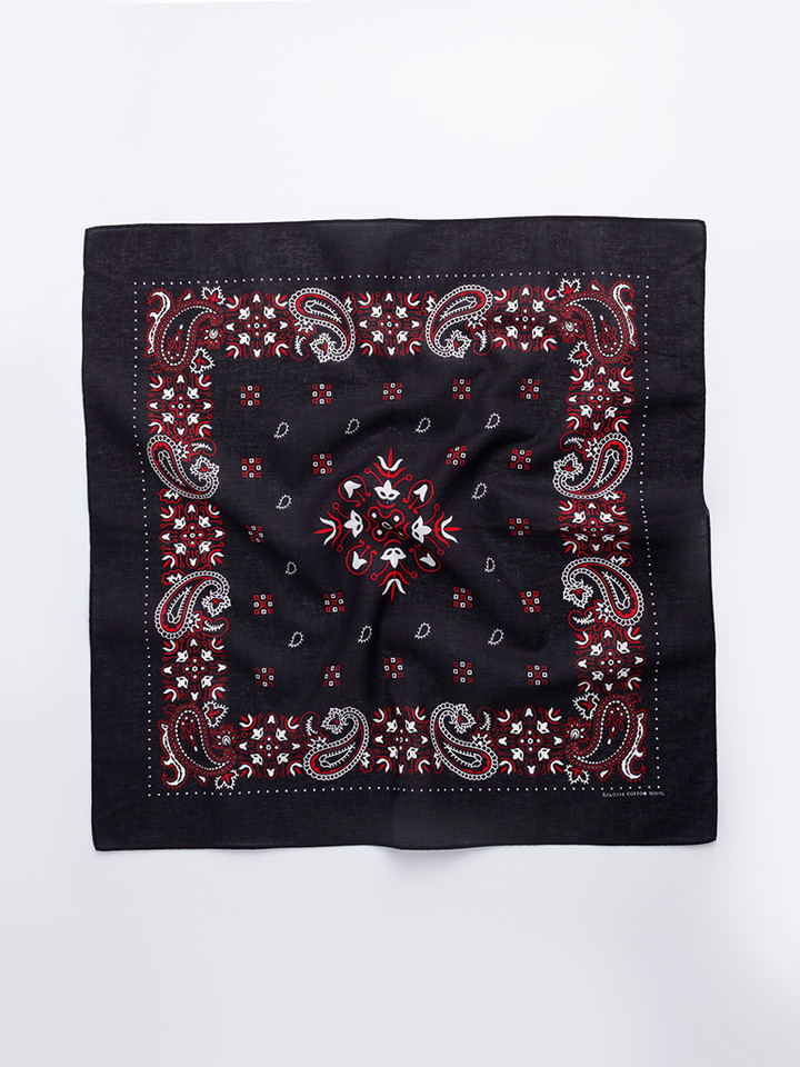 Black Paisley Cotton Neckerchief