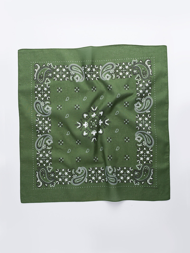 Green Paisley Cotton Neckerchief