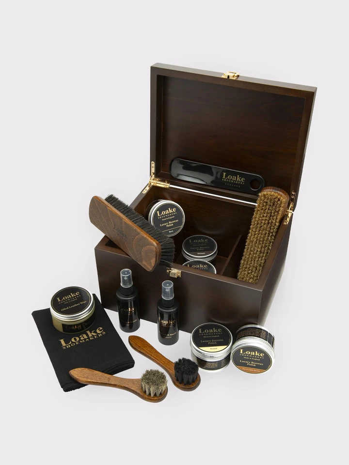 Mens Loake Shoes Wooden Valet Box