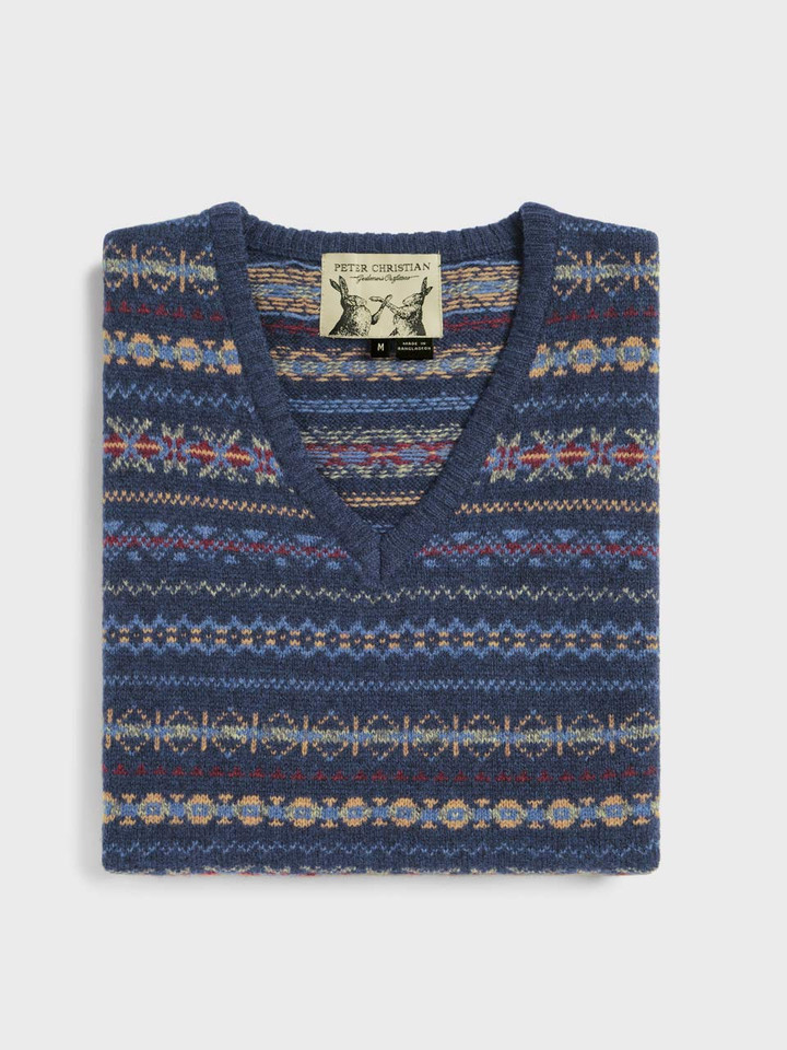 Navy Fairisle Folded