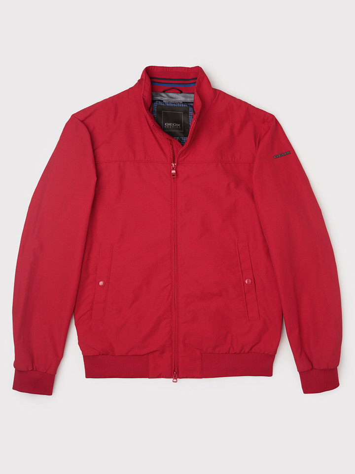 Men's Red Geox Bomber Jacket front