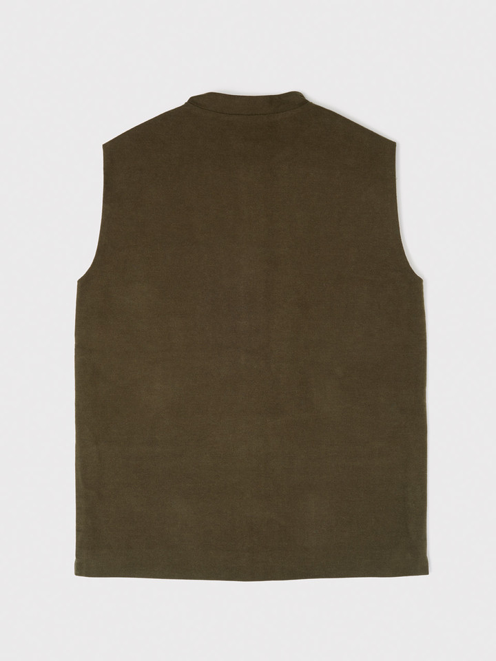 Green Nehru Moleskin Gilet Back