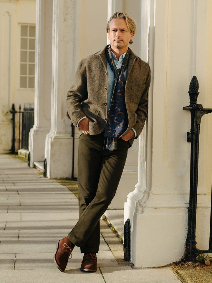 Men's Lichen Harris Tweed® Chore Jacket on model