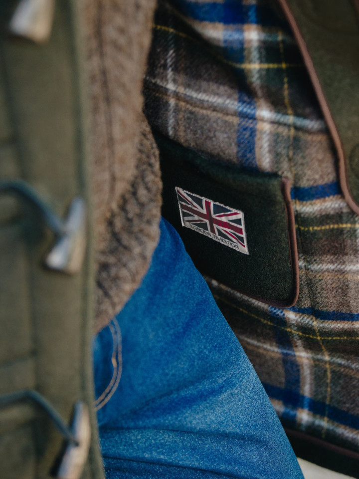 Green Duffle Coat Inside Pocket Detail