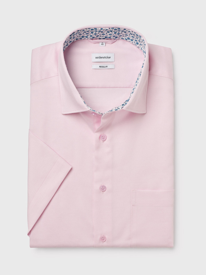 Men's Pale Pink Seidensticker Short Sleeve Shirt