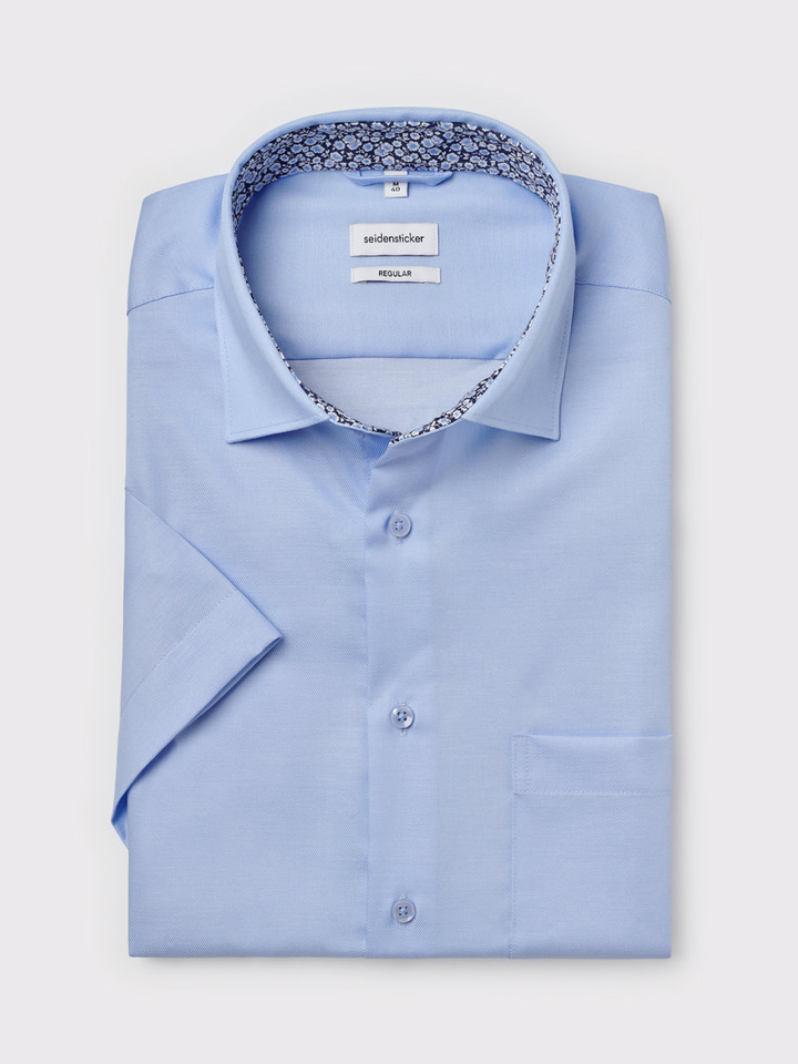 Men's Pale Blue Seidensticker Short Sleeve Shirt