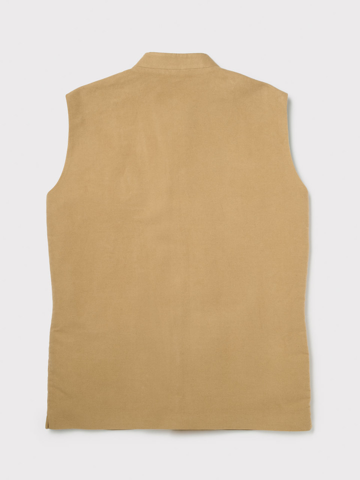 Moleskin Nehru Beige Gilet Back