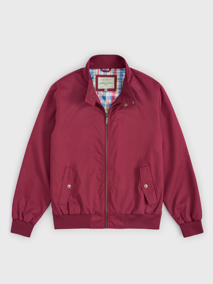 Men's Burgundy Harrington Jacket Front