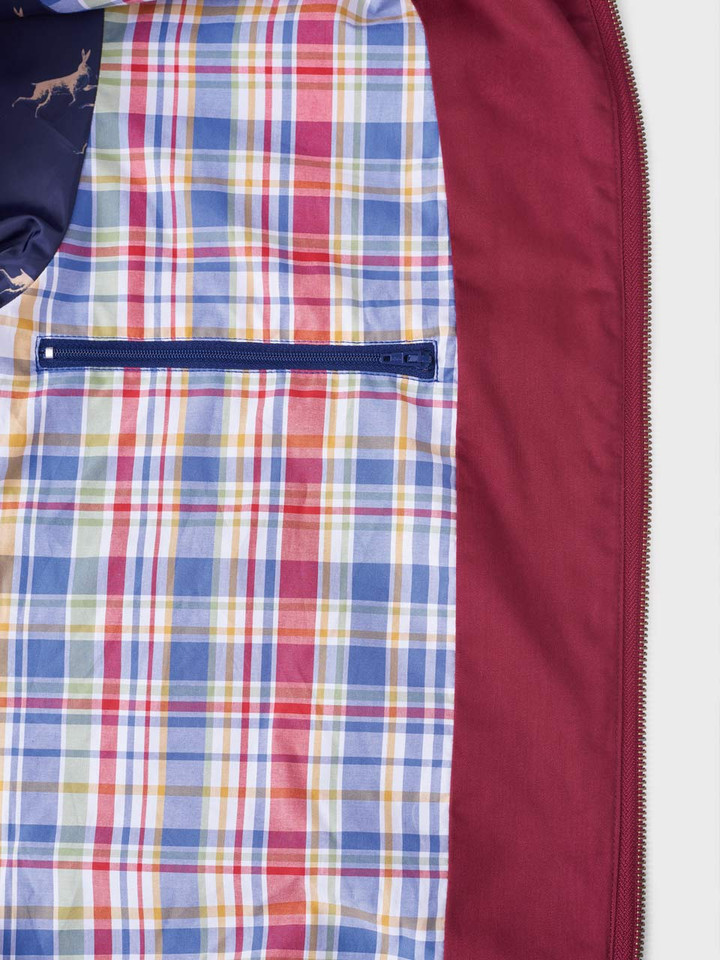 Men's Burgundy Harrington Jacket Lining