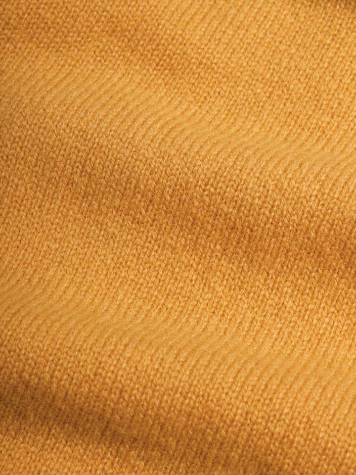 Gold Lambswool V-Neck Sweater Texture