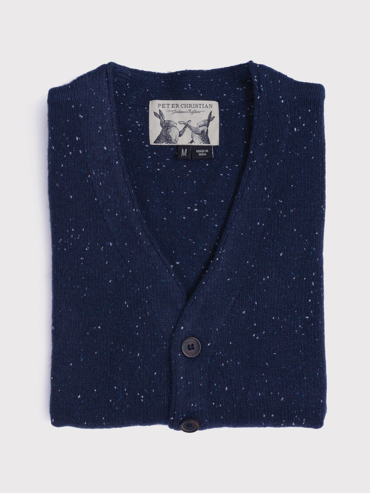 Men's Navy Knitted Waistcoat Folded