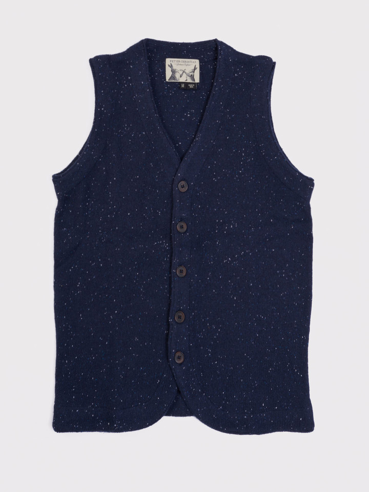 Men's Navy Knitted Waistcoat