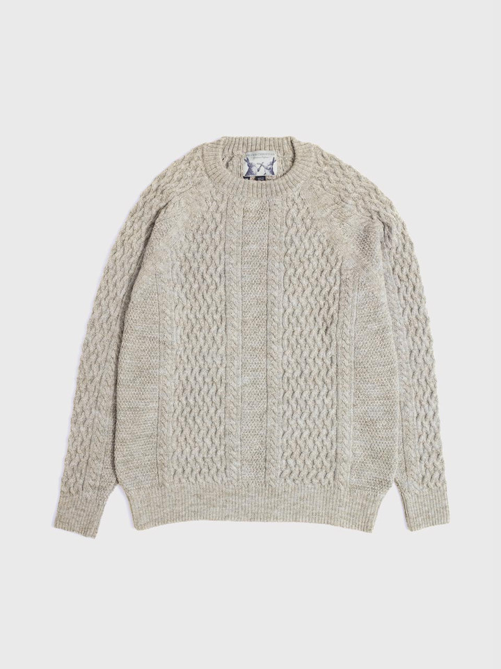 Undyed aran stone jumper  flat